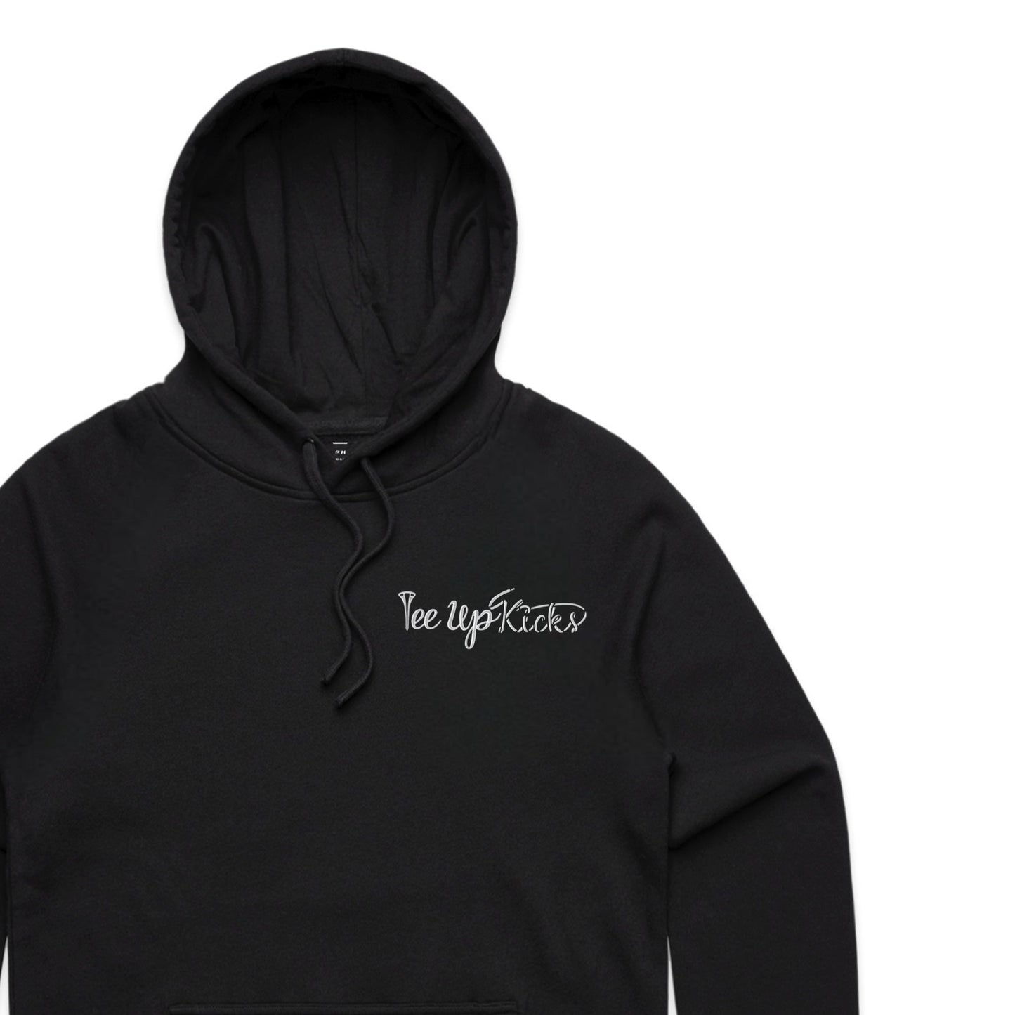 SCRIPT TEE BOX HOODIE - BLACK