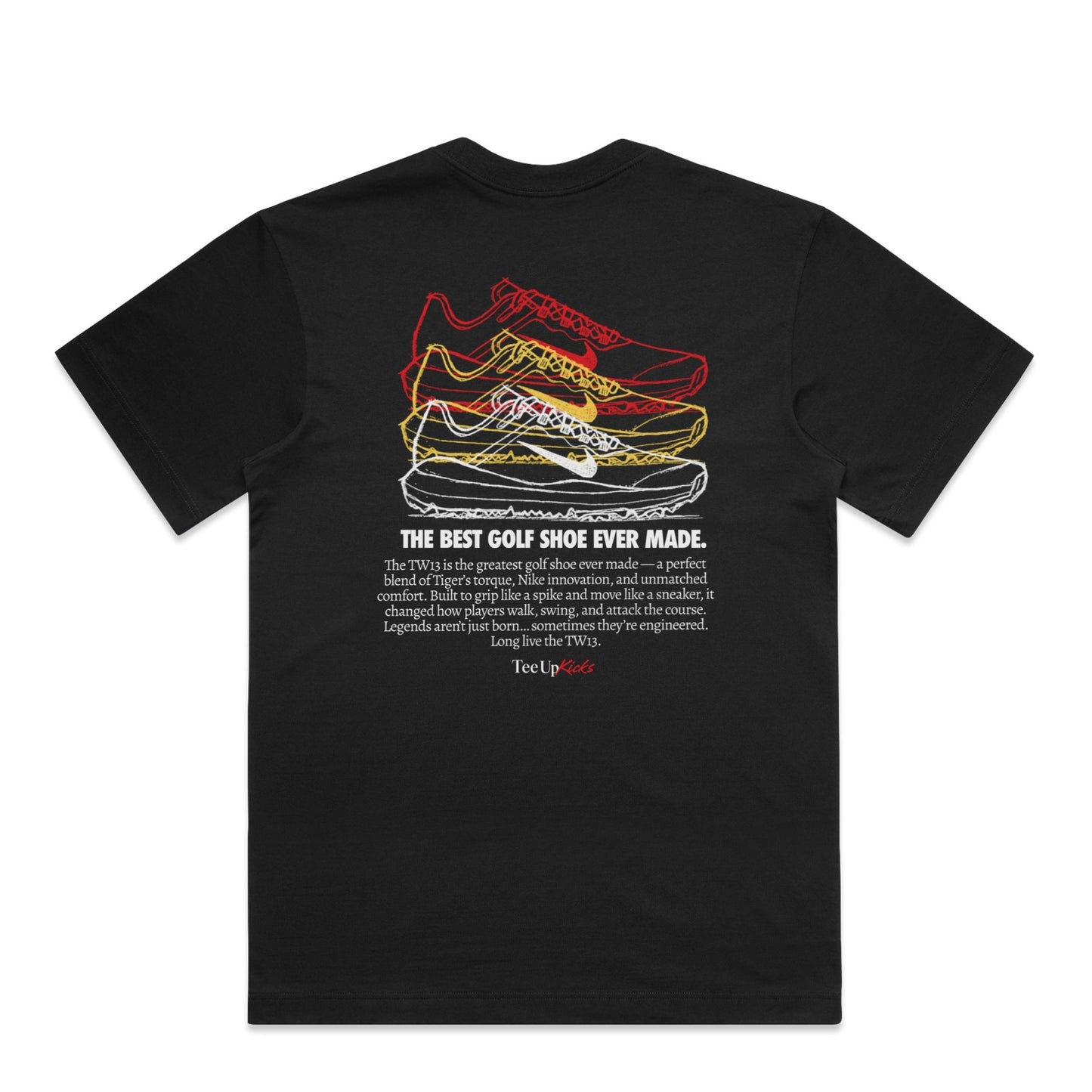 THE BEST GOLF SHOE EVER SHIRT - BLACK/SPORT RED/CANARY