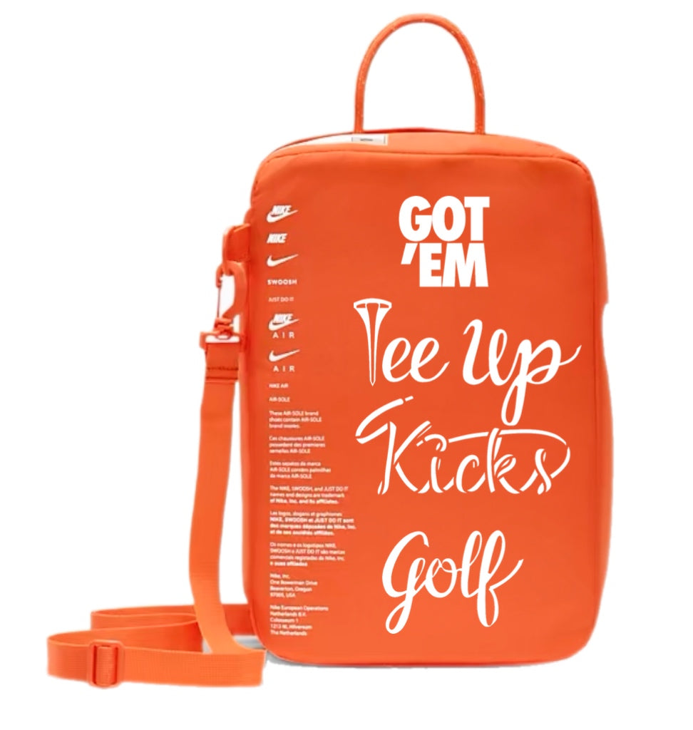 *Limited Edition* CUSTOM Tee Up Kicks Golf “Kicks Caddie” 2022 Orange/White