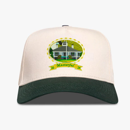 *Limited* Masterful Hat - CREAM/PINE GREEN