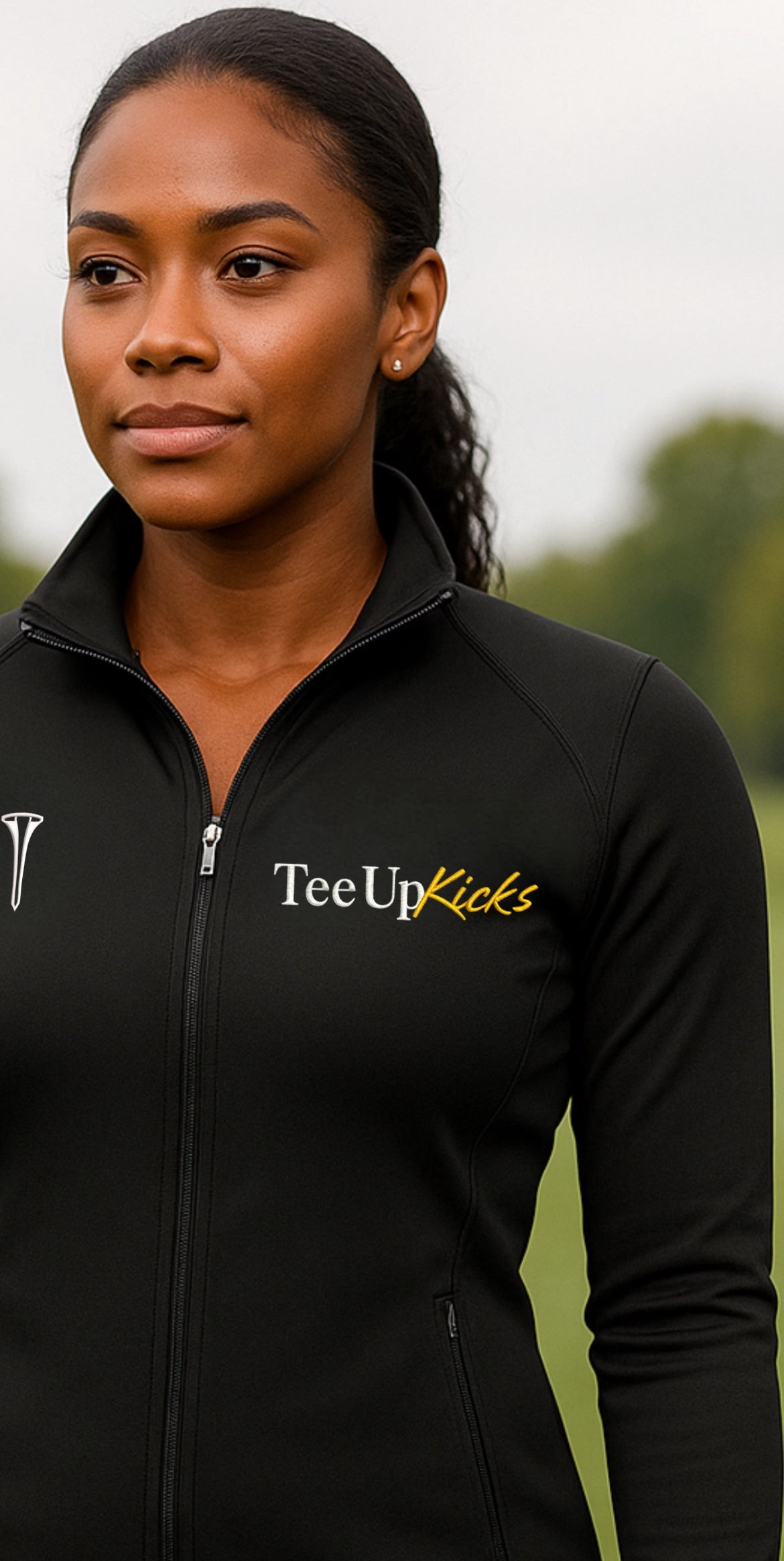 WOMEN’S ZIP UP JACKET - BLACK/WHITE/YELLOW