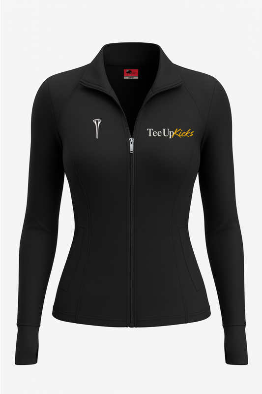 WOMEN’S ZIP UP JACKET - BLACK/WHITE/YELLOW