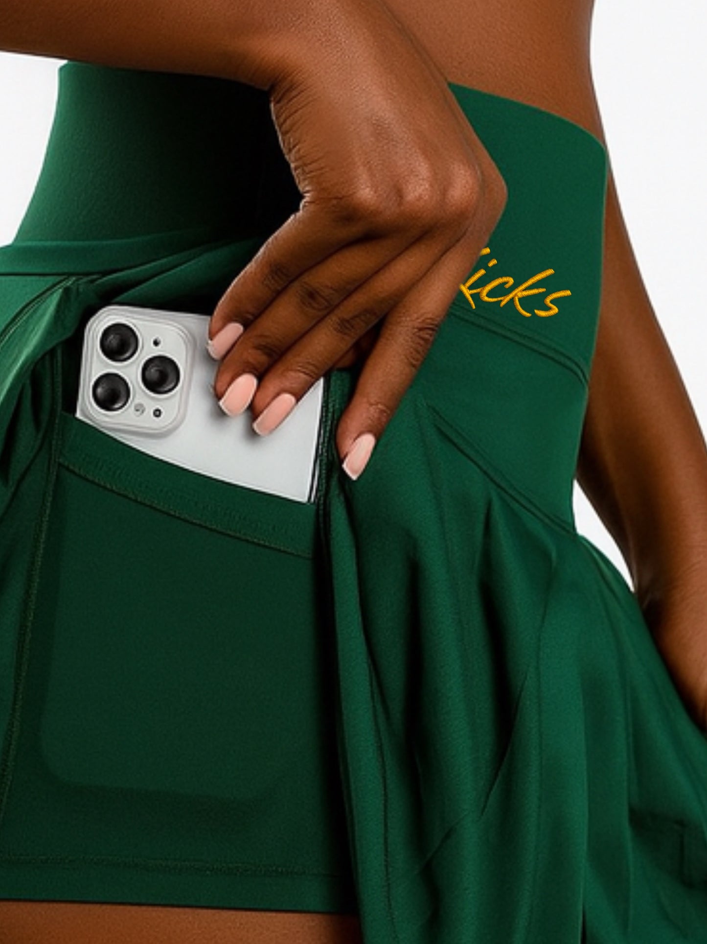 TOUR SKORT - PINE GREEN/WHITE/YELLOW