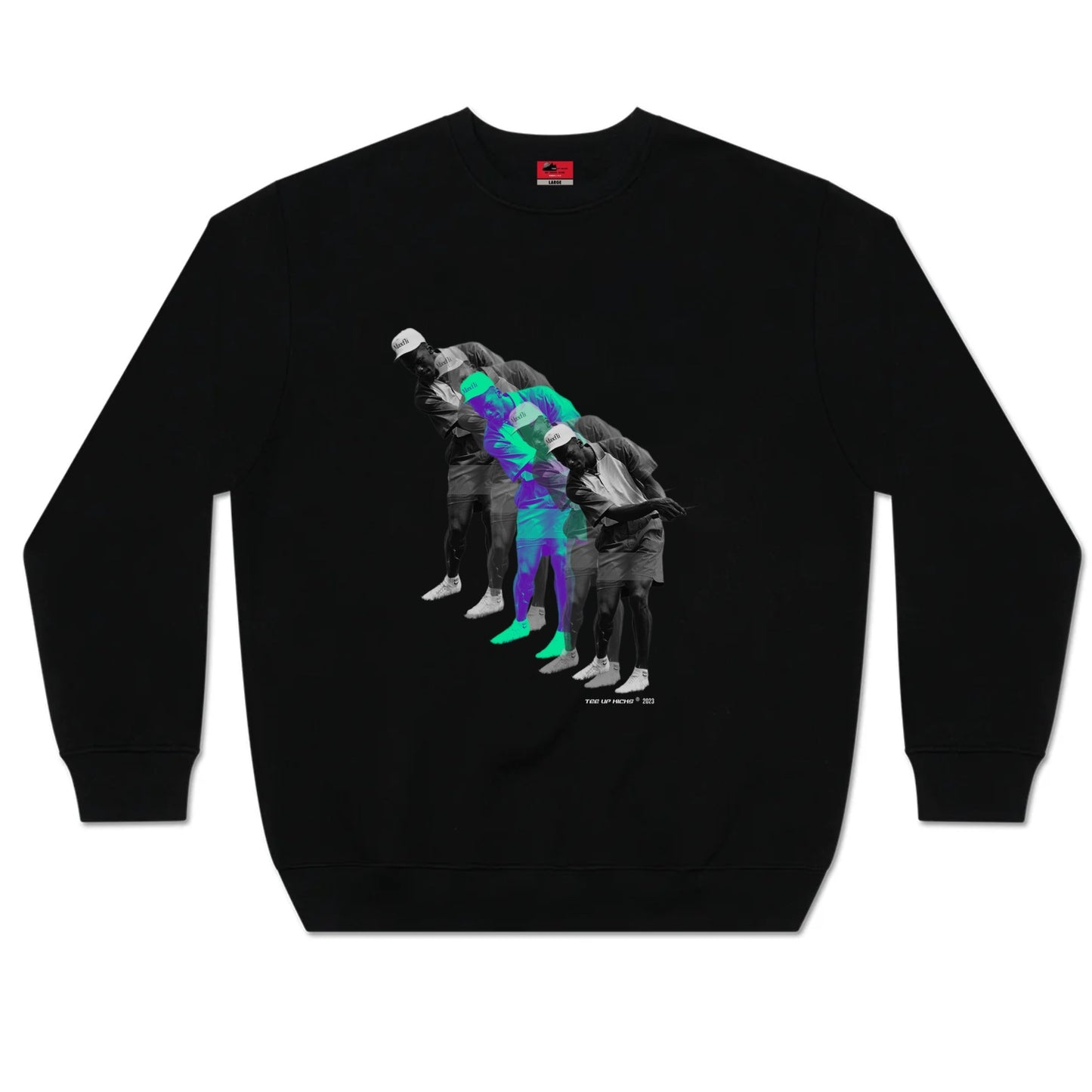 THERMAL TEMPO CREWNECK - BLACK/AQUA
