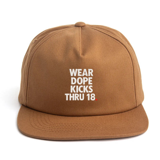 WEAR DOPE KICKS THRU 18 HAT - COPPER/WHITE/RED