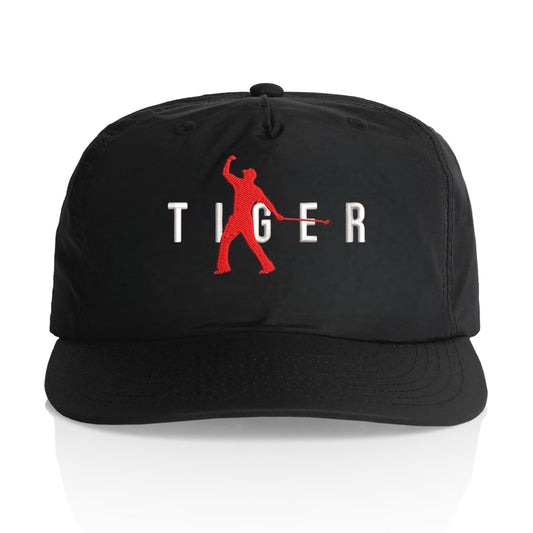 UNSTRUCTURED TIGER NYLON HAT - BLACK/SPORT RED