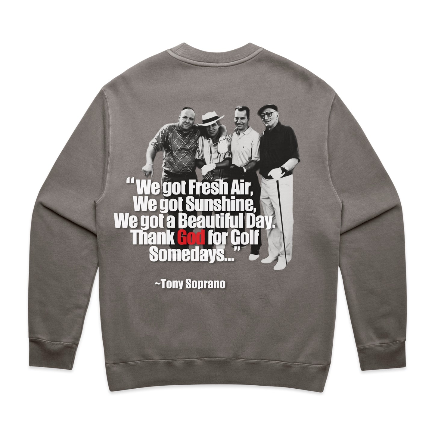 THANK GOD FOR GOLF CREW - VINTAGE GREY/WHITE/RED