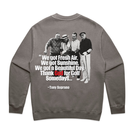 THANK GOD FOR GOLF CREW - VINTAGE GREY/WHITE/RED