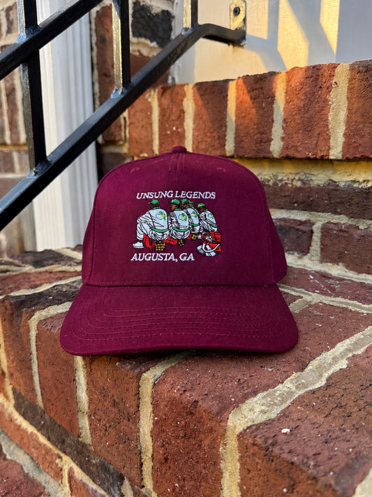 *LIMITED EDITION* UNSUNG LEGENDS OF AUGUSTA HAT - CRIMSON WINE/MULTI