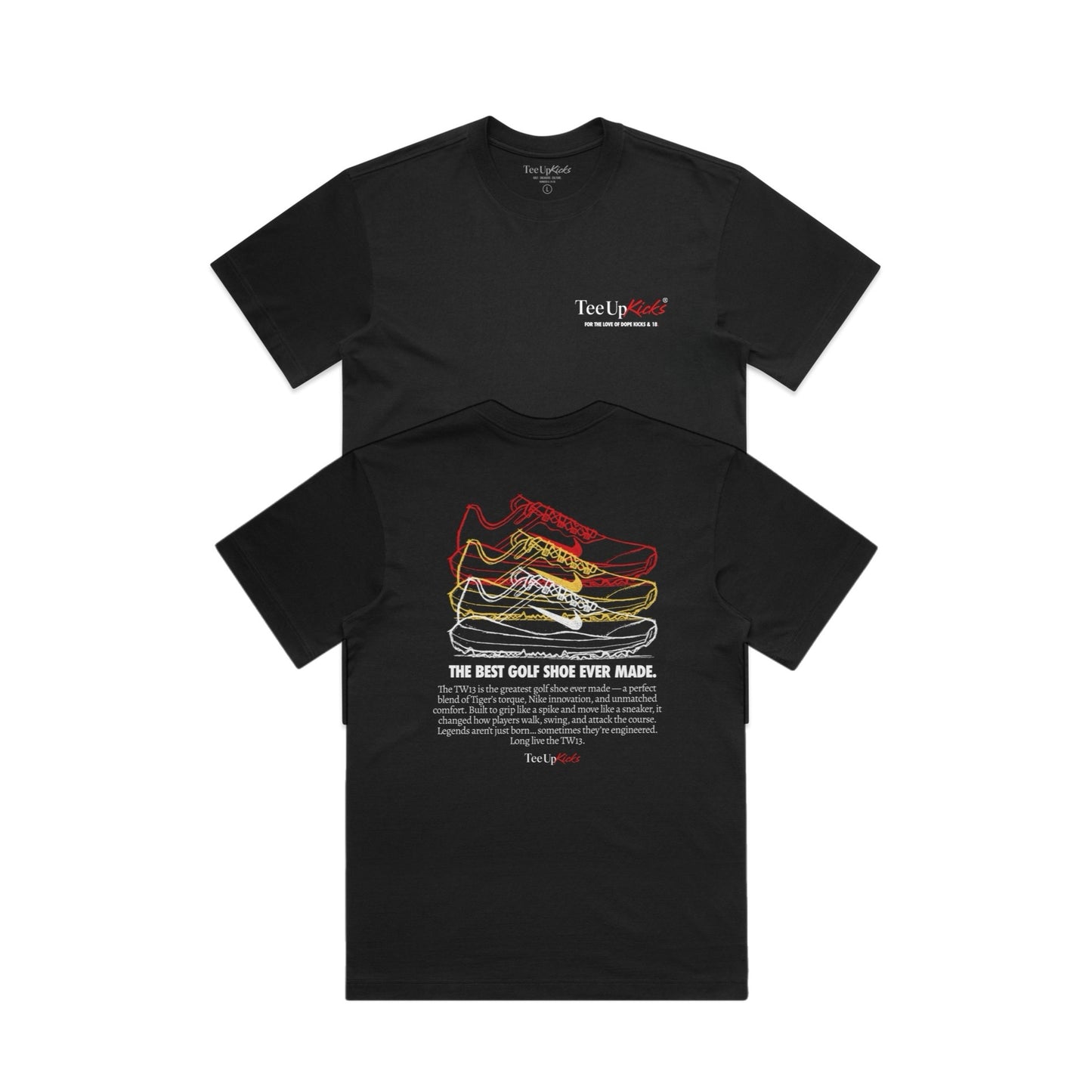 THE BEST GOLF SHOE EVER SHIRT - BLACK/SPORT RED/CANARY