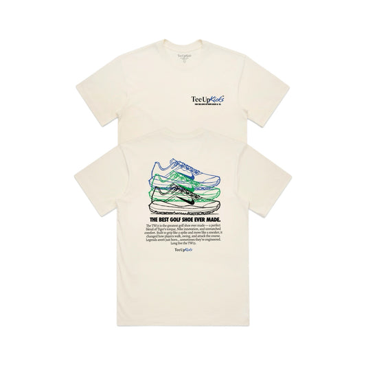 THE BEST GOLF SHOE EVER SHIRT - ECRU/GREEN/BLUE