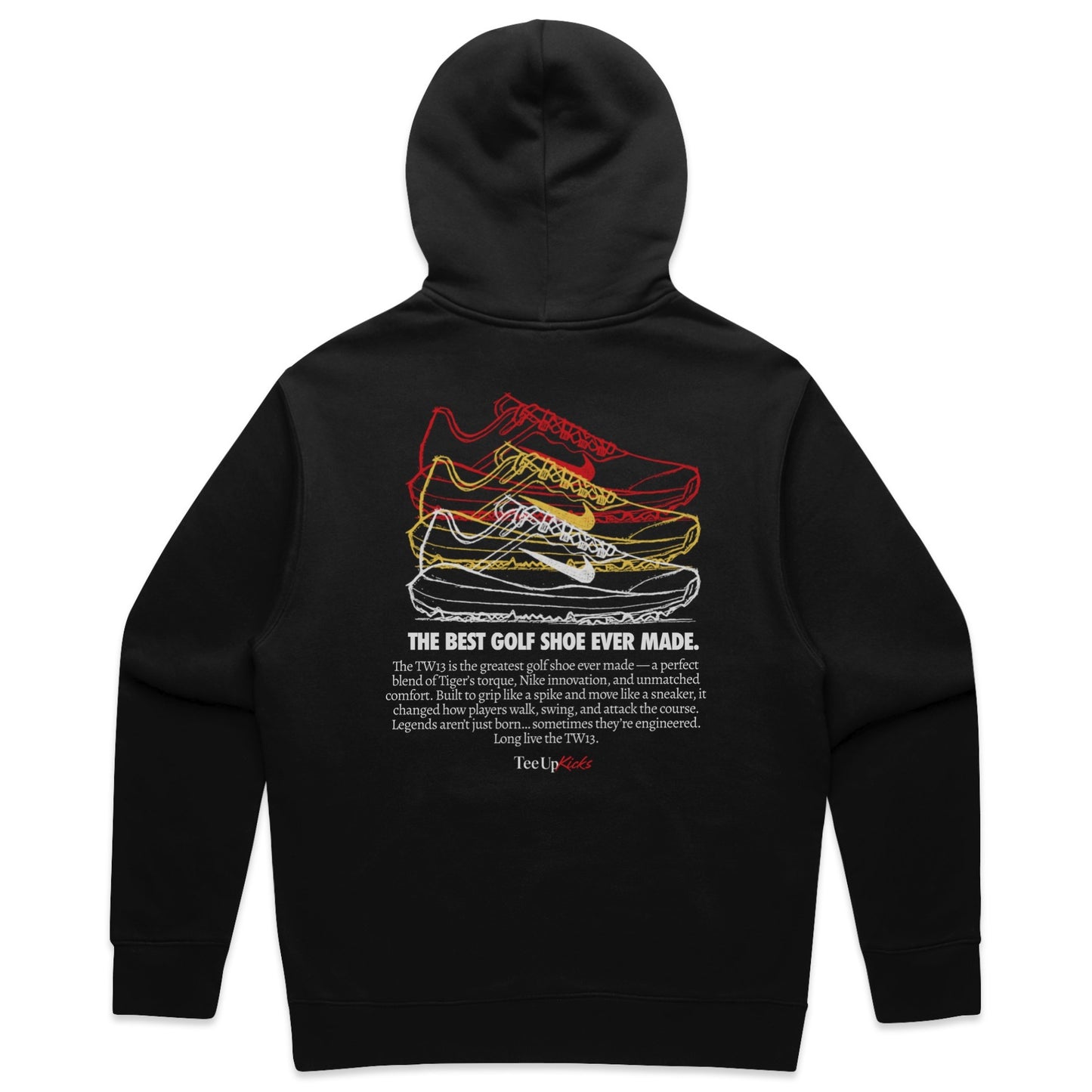 THE BEST GOLF SHOE EVER HOODIE - BLACK/SPORT RED/CANARY