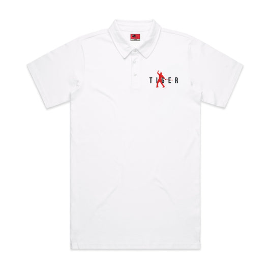 T I G E R VINTAGE POLO - WHITE/BLACK/SPORT RED